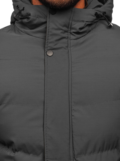 Jachetă parka de iarnă matlasată gri Bolf 7330