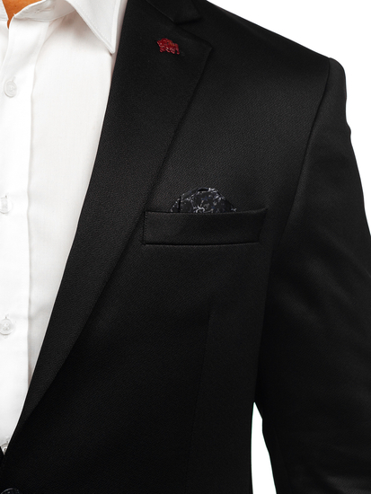 Jachetă elegantă bărbătească neagră Bolf 022