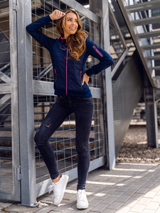 Hanorac/Jachetă cu glugă tranzițională bleumarin pentru femei Bolf KSW4001A