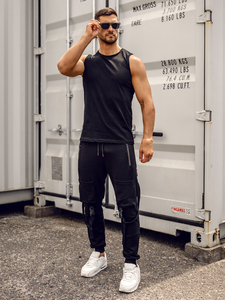 Maiou gri bărbătesc din bumbac cu imprimeu simplu Bolf 1205