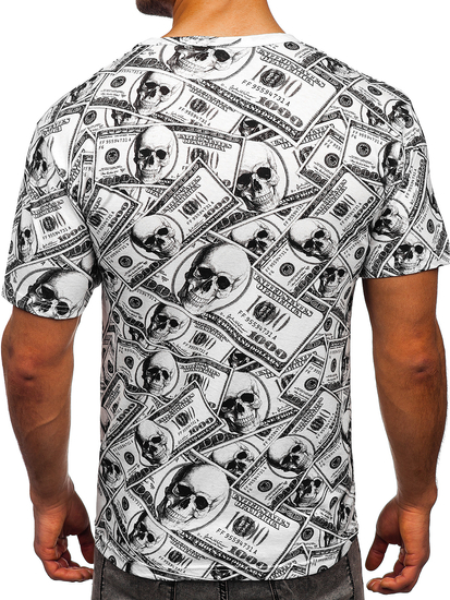 Tricou alb cu imprimeu Bolf 14907