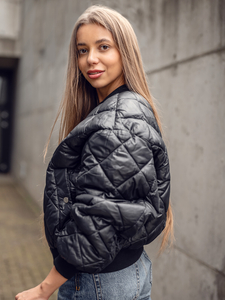 Geacă bomber neagră dame Bolf J9089