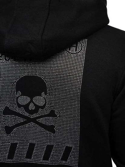 Hanorac cu imprimeu bărbați negru Bolf 33101