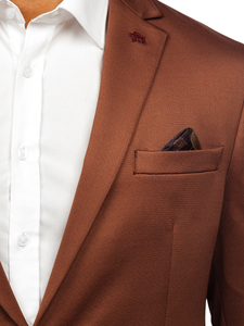 Jachetă elegantă maro pentru bărbați Bolf 022
