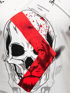 Maiou alb cu imprimeu Bolf 14814