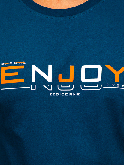 Tricou din bumbac albastru-închis Bolf 14739