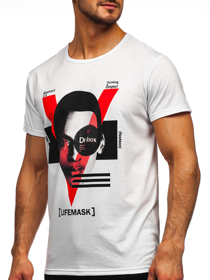 Tricou cu imprimeu alb Bolf KS2552