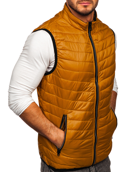 Vestă camel cu glugă Bolf 7103