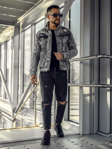 Geacă de blugi gri Bolf AK588