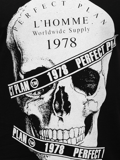 Maiou negru tank top cu imprimeu Bolf 14838