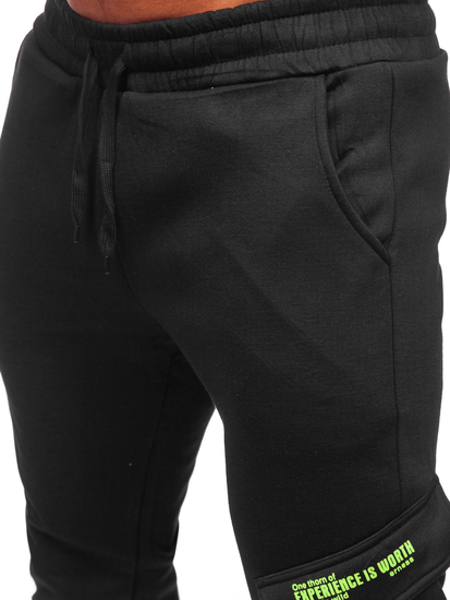  Pantaloni joggers cargo călduroși negri Bolf HW2173