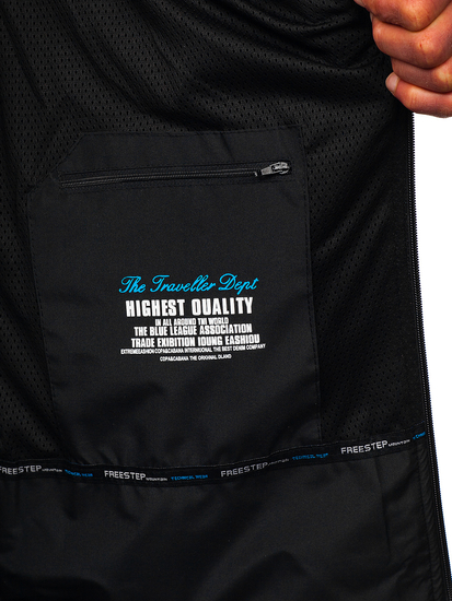 Geacă softshell negru-albastru Bolf WX061