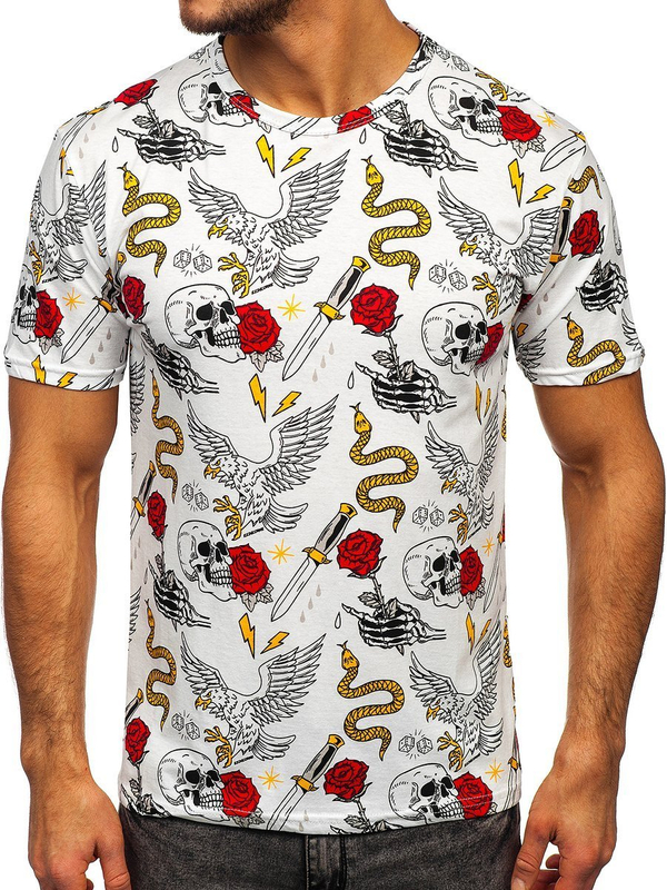 Tricou alb cu imprimeu Bolf 14900