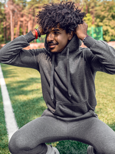 Costum de training gri-antracit glugă Bolf D003