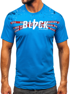 Tricou din bumbac albastru-aprins Bolf 14722