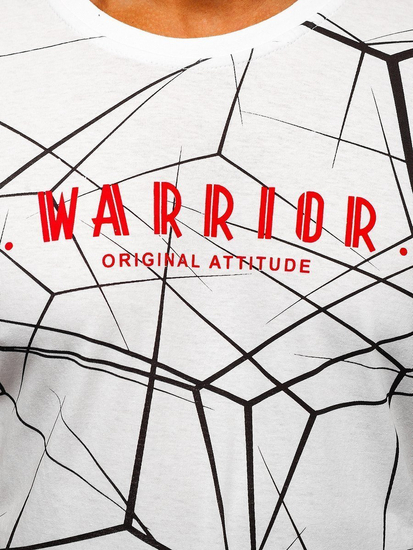 Tricou alb cu imprimeu Bolf SS10935