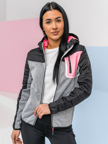 Hanorac cu glugă pentru femei negru Bolf KSW4006