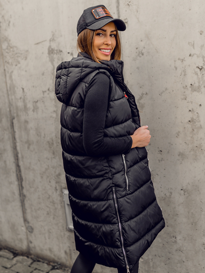 Vestă neagră lungă dame Bolf B1261A