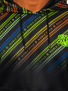 Hanorac negru cu imprimeu Bolf HM258