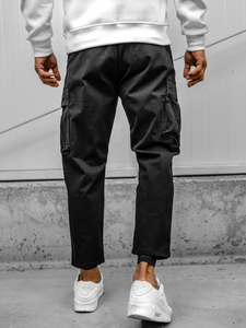 Pantaloni cargo negri Bolf 77323A