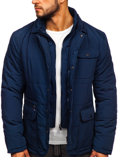 Geacă elegantă bărbati bleumarin Bolf 1976