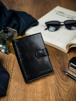 Portofel de piele bărbați negru 4597