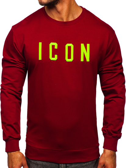 Bluză bordo cu imprimeu Bolf 146176