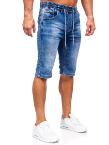 Pantaloni scurți din denim bleumarin pentru bărbați Bolf KR1505