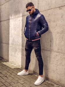 Geacă  matlasată bleumarin Bolf 6191A