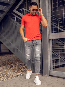 Tricou roșu polo Bolf 8T80A