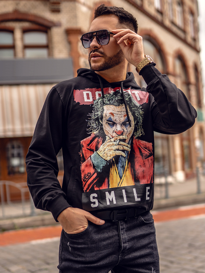 Hanorac cu imprimeu neagră Bolf 6384A