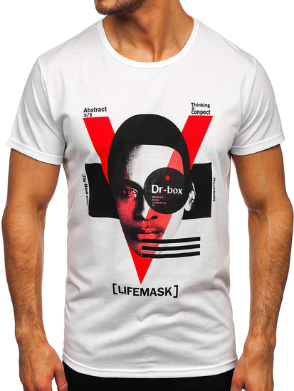 Tricou cu imprimeu alb Bolf KS2552