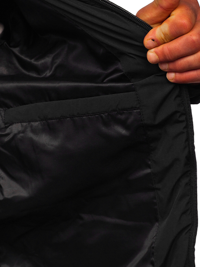 Geacă neagră matlasată Bolf 22M12