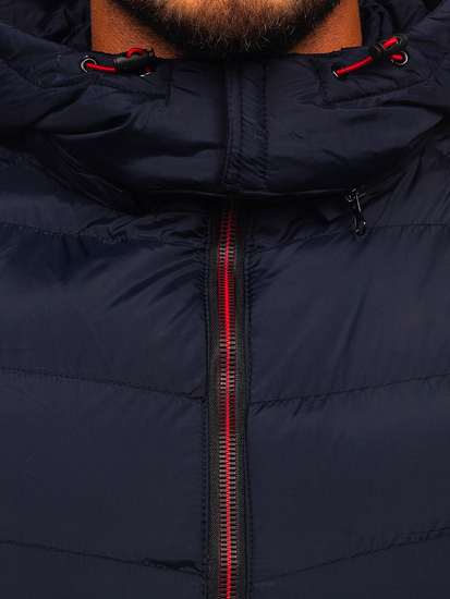 Vestă bleumarin matlasată cu glugă Bolf 6875