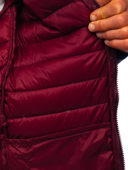 Geacă bleumarin cu glugă matlasată Bolf 13022