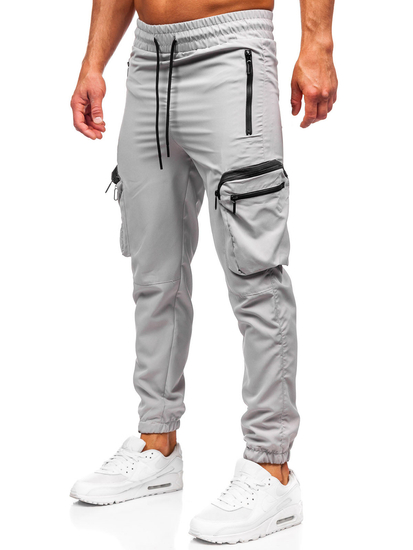 Pantaloni cargo gri pantaloni de jogging pentru bărbați de la Bolf HSS296