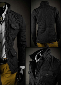 Geacă elegantă neagră matlasată Bolf 802A