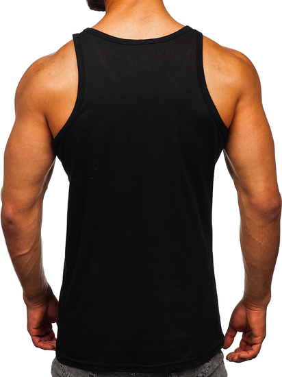 Maiou negru tank top cu imprimeu Bolf 14838