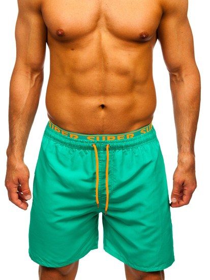 Pantaloni scurți de înot pentru bărbați de culoare verde închis Bolf HN122