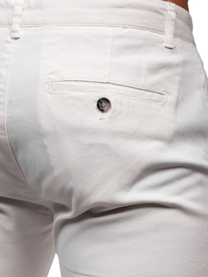 Pantaloni chinos albi bărbati Bolf 1143