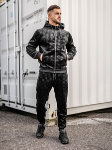 Trening negru din velur pentru bărbați Bolf 3B113A2