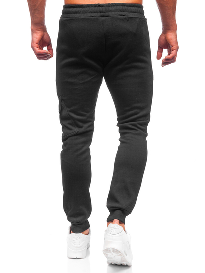  Pantaloni joggers cargo călduroși negri Bolf HW2173
