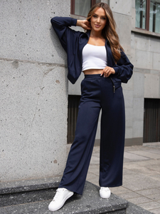 Trening cu fermoar două piese pentru femei unt albastru marin Bolf 821109