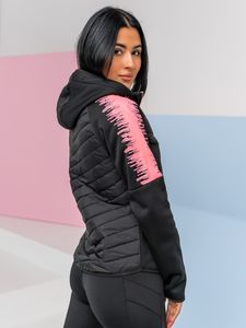 Hanorac cu glugă tranzițională pentru femei negru Bolf KSW4007