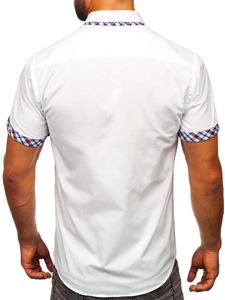 Cămașă cu mâneca scurtă albă Bolf 6540