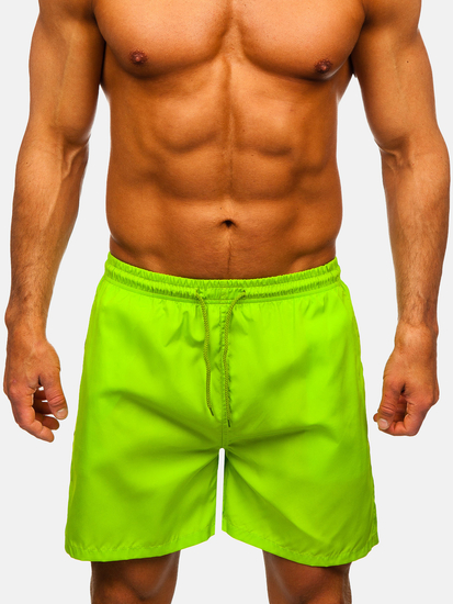 Pantaloni scurți de baie bărbătești verde neon Bolf QD32