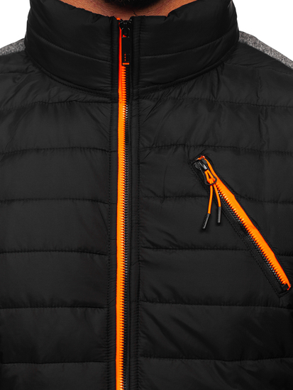 Geacă de primăvară neagră matlasată Bolf 8M909