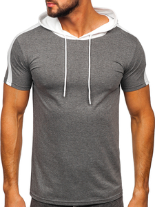 Tricou gri cu glugă Bolf 8T299