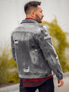 Geacă de blugi gri Bolf MJ501G