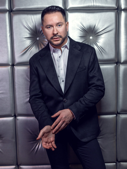 Sacou negru din catifea pentru bărbați Bolf 24410